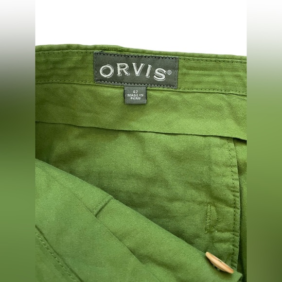 Orvis Sunwash Chino Shorts Pima Cotton Flat Front Size 42 NWT - Picture 6 of 6